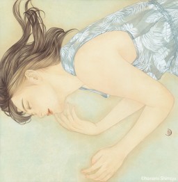 下重ななみ 「知りたいの」紙本・彩色３号 真作保証 美人画づくし参掲載 下重ななみ 「知りたいの」紙本・彩色 3号 2020年 真作保証
