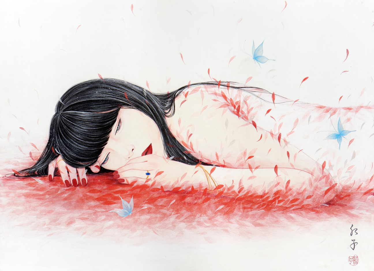 丁子　紅子さん作品 丁子紅子 作 『燃ゆるもの。』 買取価格相場｜骨董品買取 緑和堂