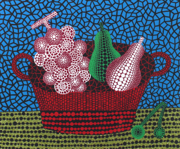 ラメカラー ブルー 草間彌生 絵画作品 SMサイズ