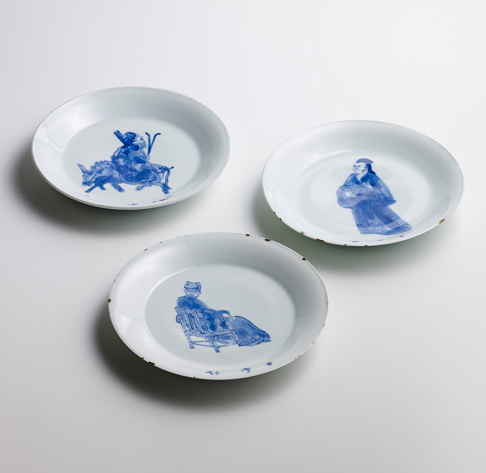 魯山人　向付　5客 古染付風人物文中皿五客 by 北大路 魯山人 | Art Scenes アート
