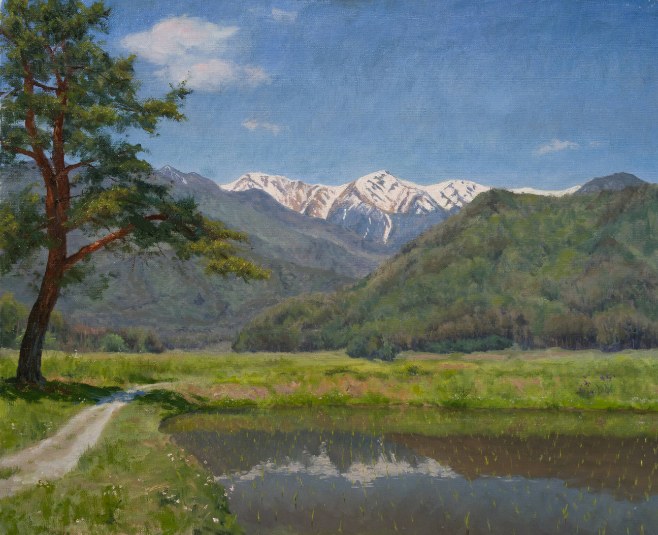 雪渓映る五月の水面 by 金子琢磨 | Art Scenes アートシーンズ