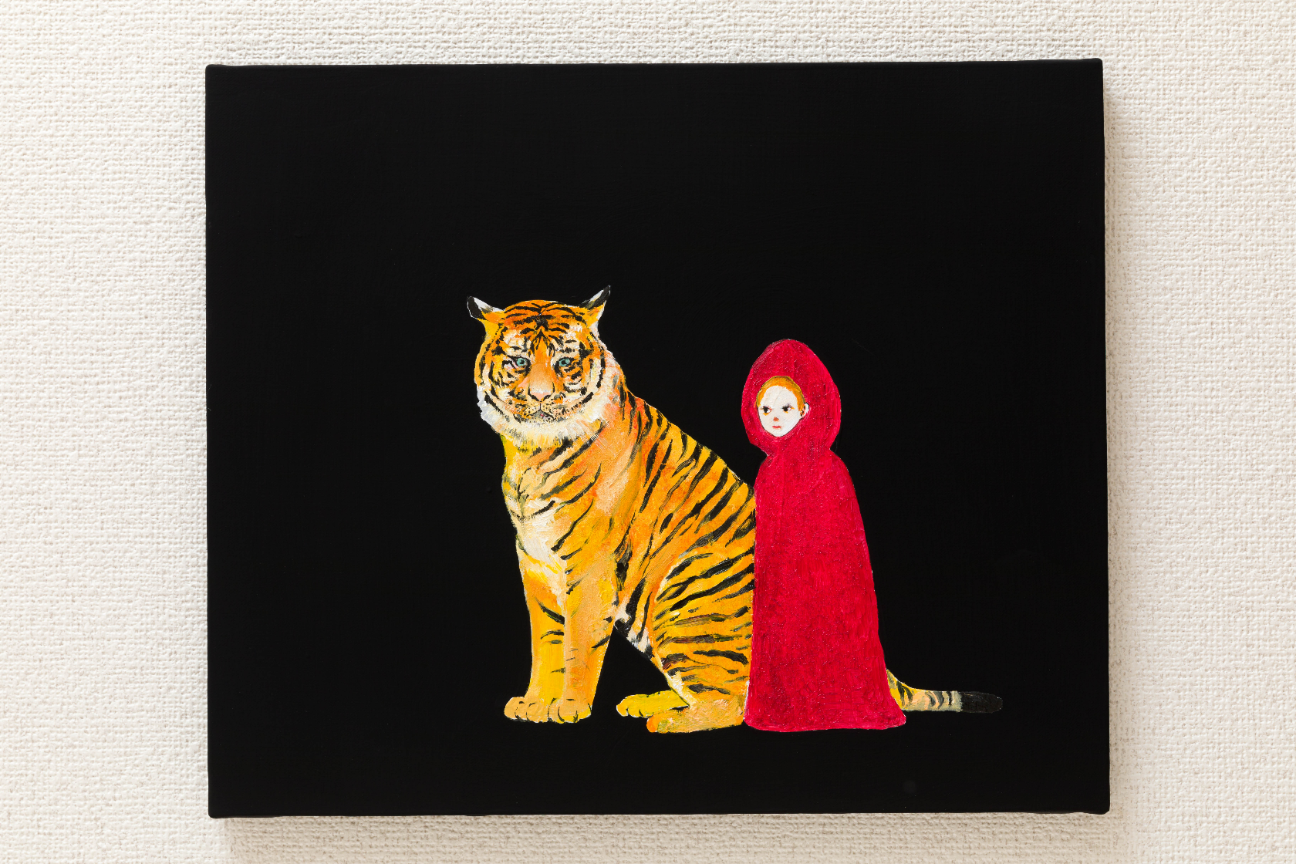 Andy Collins トラの絵画 獲物を狙うハンター／MIDORI KANMURA｜アート絵画・販売通販WASABI(ワサビ)