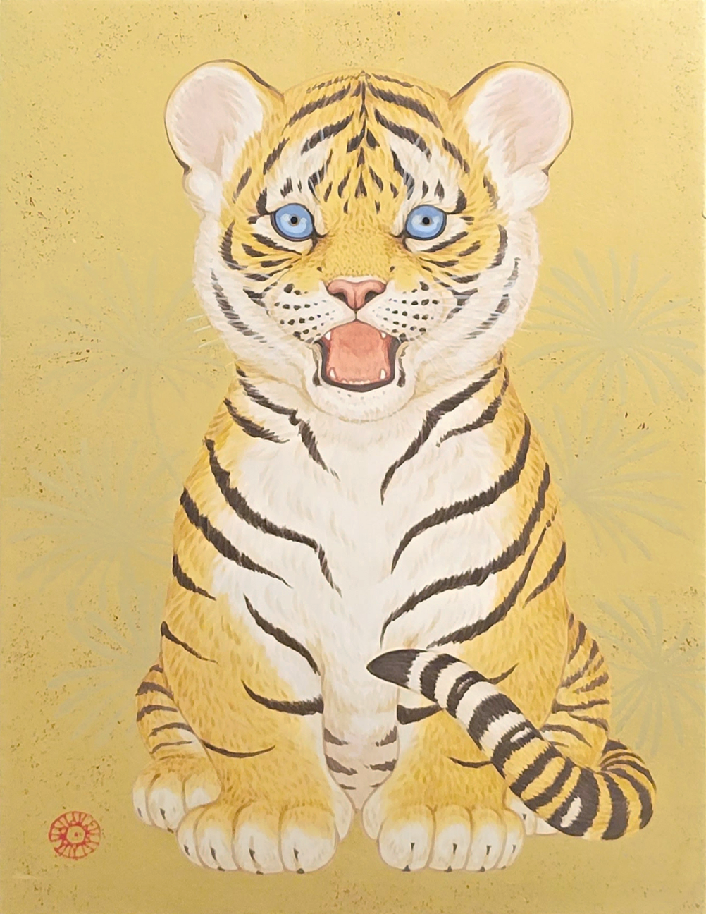 空山の額　〜貝殻で岩に立つ虎を表現している。値下げ交渉してください。 阿の虎童子 by 丸山 友紀 | Art Scenes アートシーンズ | お気に入りの