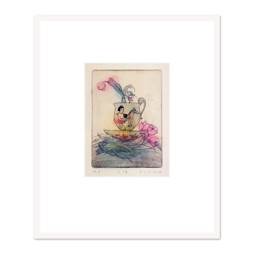 安井寿磨子作 手彩色銅版画 「宝船」1998年 10枚限定 絵画