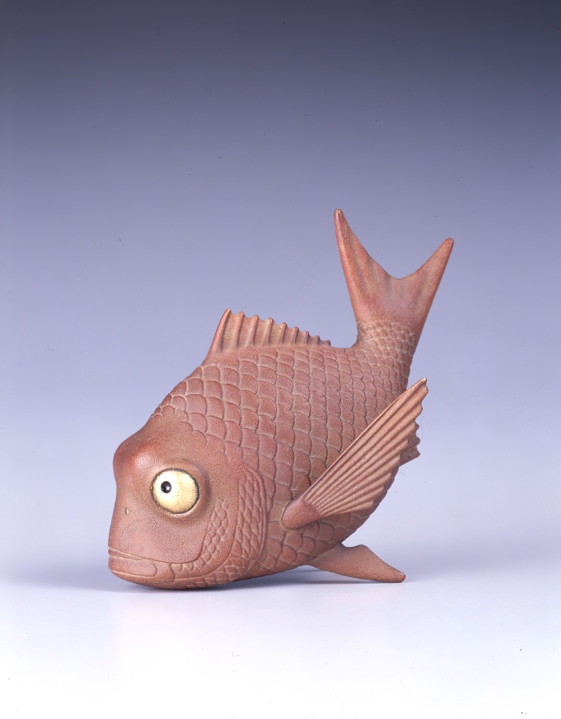 金運アップ　恵比寿と鯛　ブロンズ 魚と人物像 アート作品 めで鯛 by 籔内 佐斗司 | Art Scenes | Find and collect your