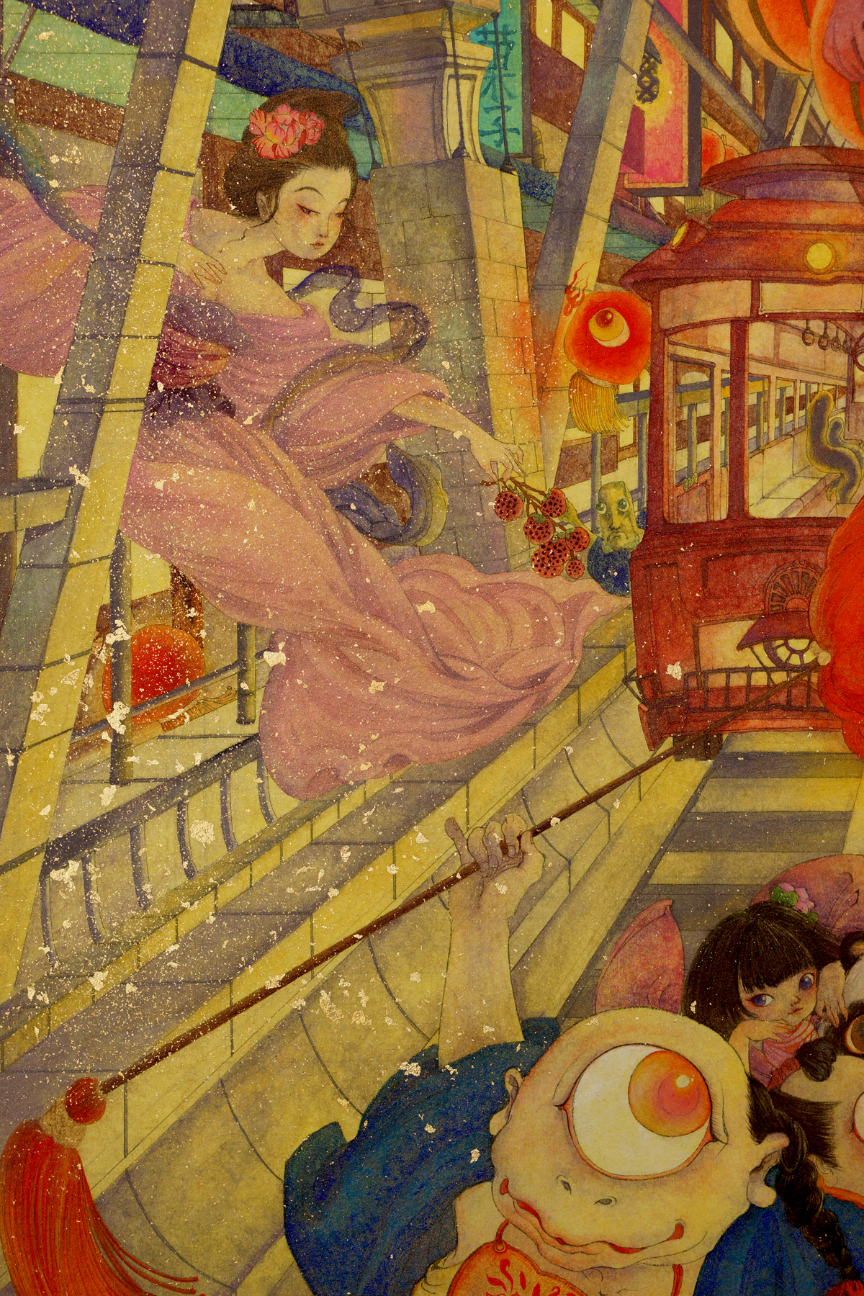 写実画ヨアンナ・ティウニン【雪の街角】油彩画 gallery-uchida_y1-1540-j