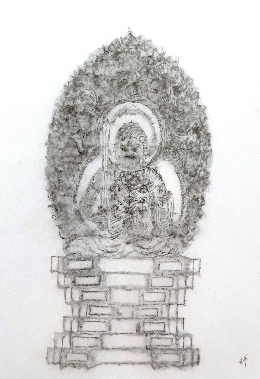 お盆お彼岸大特価 希少掛軸☆不動明王図 祥仙画☆高さ：約176cm お盆お