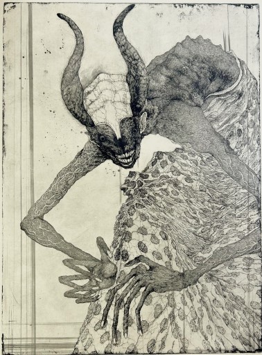The smiling old king -beautiful black horns- by Toshihiko