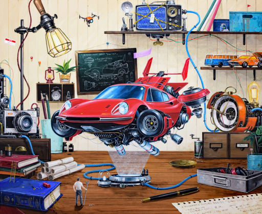 宮本大地 Dino-STUDIO」F15(53×65.2㎝)木製パネルにアクリル by 宮本