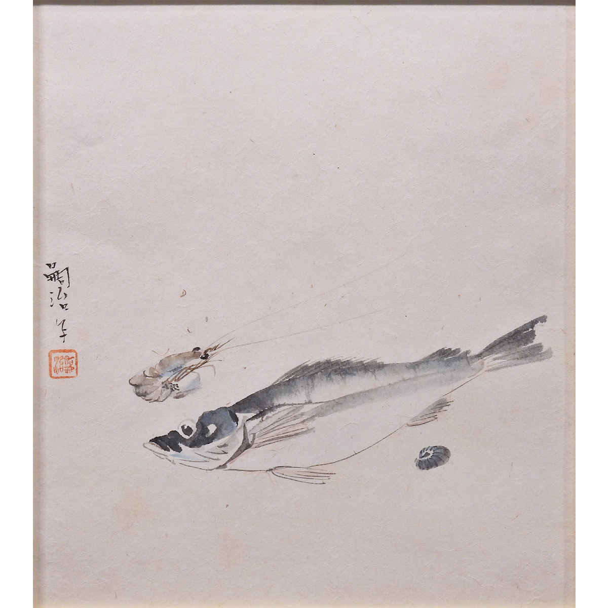 原画　水辺彩画　藤田嗣治印あり　保証書なし 原画 水辺彩画 藤田嗣治印あり 保証書なし （没後50年 藤田嗣治