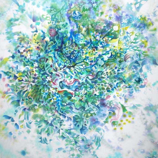 絵画】ネイチャーアート「梅の新芽をついばむウソ」