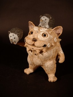 哲*人様 田崎太郎　陶芸　メンダコ　ネコ　めんだこ　猫　ねこ 配送員設置 高知インター店】 春先取りの 哲*人様 田崎太郎 陶芸