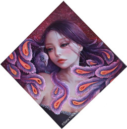 絵画 。壁掛け絵【神聖なヨーロッパの荘園でバラの花を楽しむ