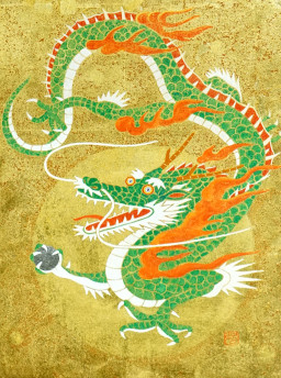 鈴木強 「笑うゾウ」 絵画 額入り 鈴木強『笑うツルとゾウ・桜