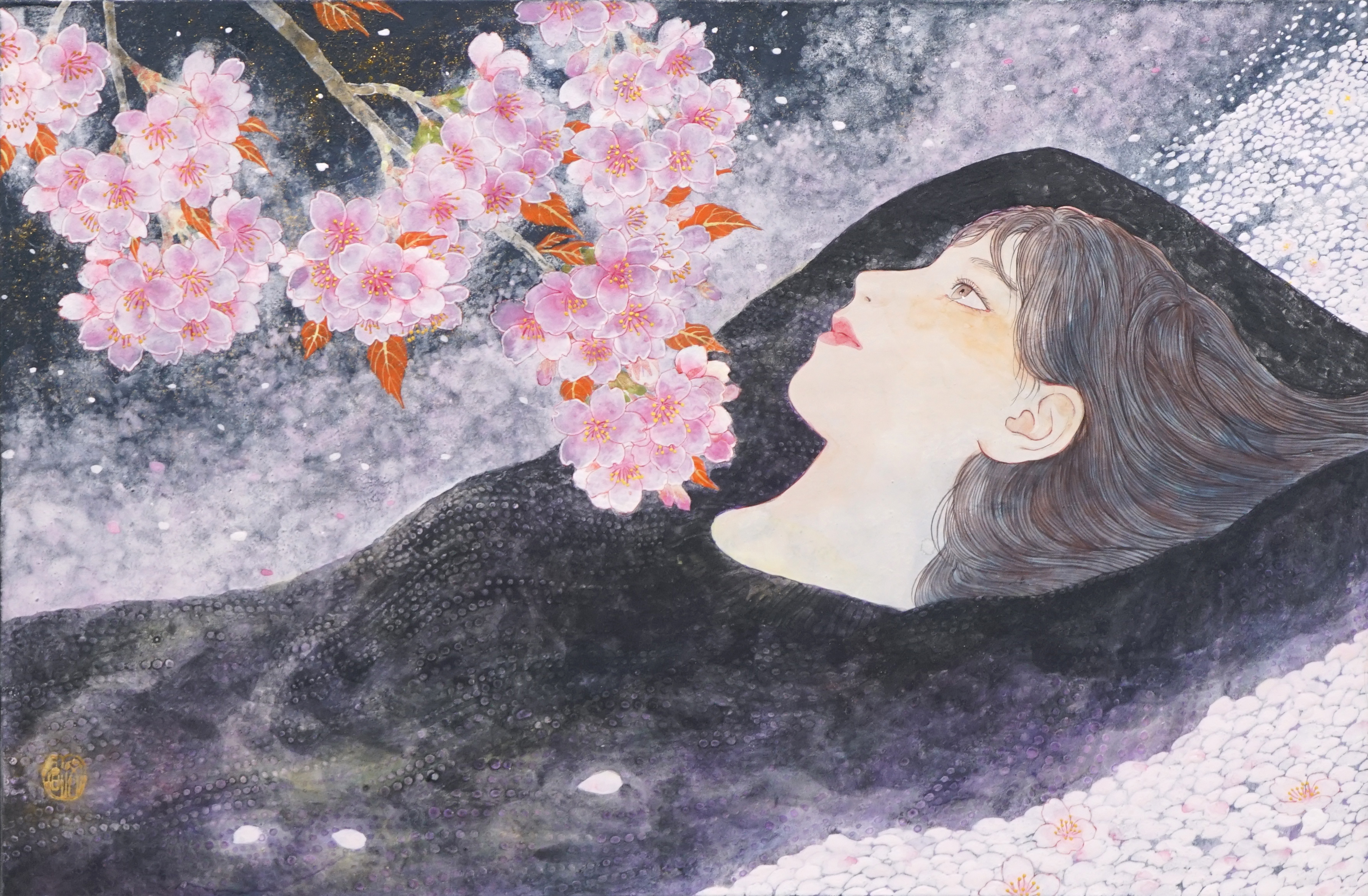 桜の夜 by 飯田 文香 | Art Scenes アートシーンズ | お気に入りの