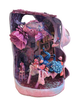 美品 1990年作◆現代画廊 古茂田美津子『リンゴとブドウ』油絵3号 20万購入 古茂田美津子「うたたね」 by Collection of SHINOBAZU GALLERY