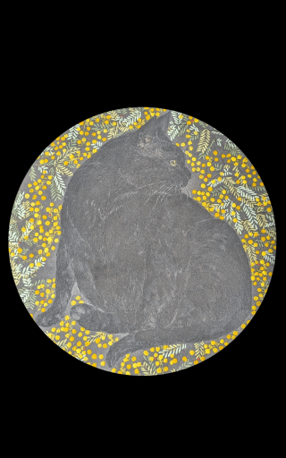 black cat-mimosa- by 磯部絢子 | Art Scenes | Find and collect your