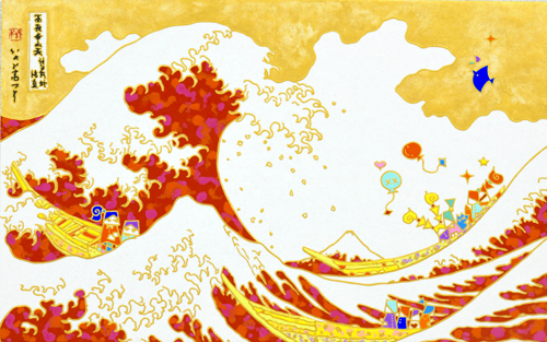 波と富士と群像図 10号M by 古家野 雄紀 | Art Scenes | Find and