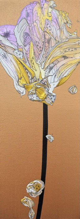 Abstract Single Flower 260904 (Gold x Gold) by 奥田 雄太 | Art