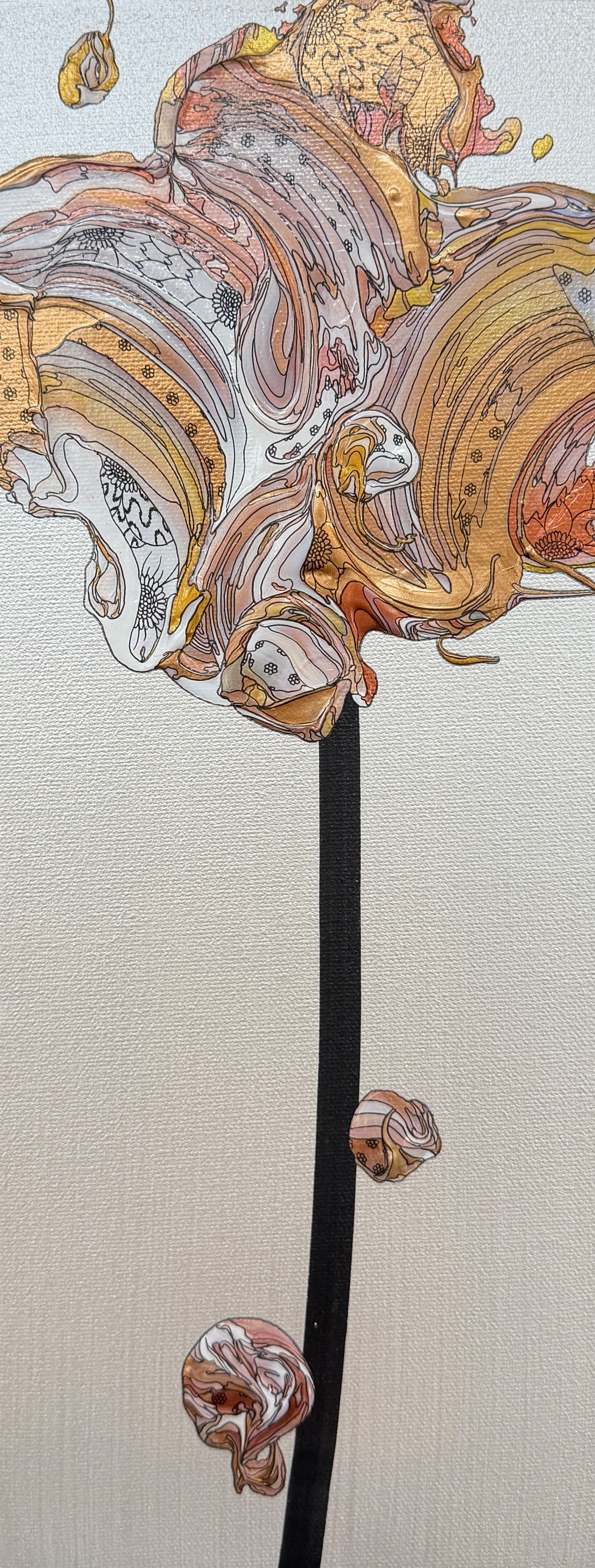 Abstract Single Flower 260904 (Pearl White x Copper) by 奥田 雄太