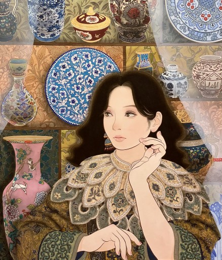 高速配送 手描き絵画「New Temptation」日本画オリジナル原画 絵画
